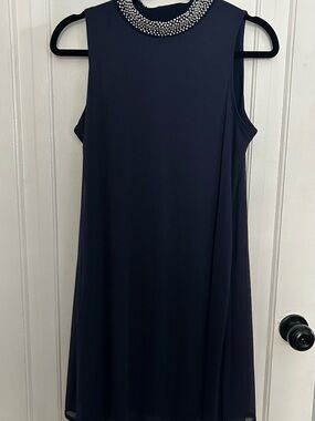 Nik & Nash Sleeveless Beaded Collar Shift Dress